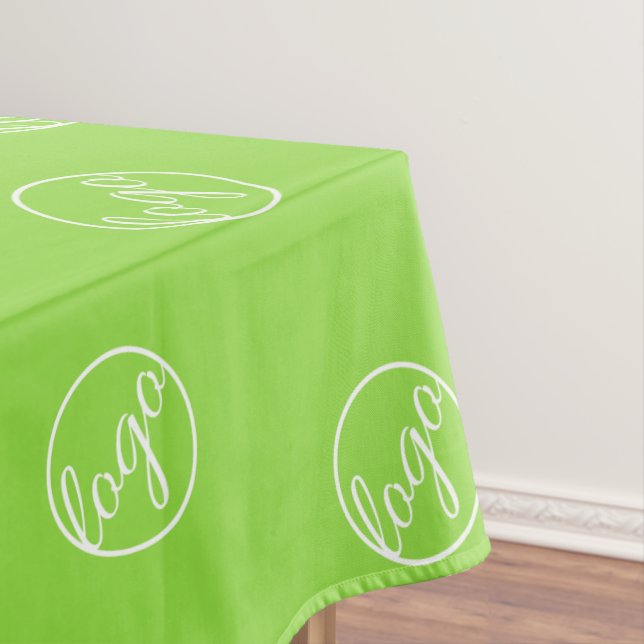 Custom Lime Green Trade Show Logo Business Tablecloth (In Situ)