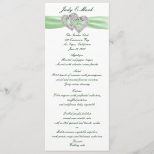 Custom Lime Hearts Menu Card