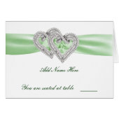 Custom Lime Hearts Place Card (Front Horizontal)
