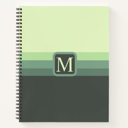 Custom Lime Mint Hunter Green Color Block Notebook
