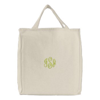 Custom Lime Monogram Embroidered Bag by EnduringMoments at Zazzle