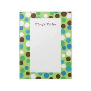 Custom Lime Turquoise Kitchen School Notepad Gift