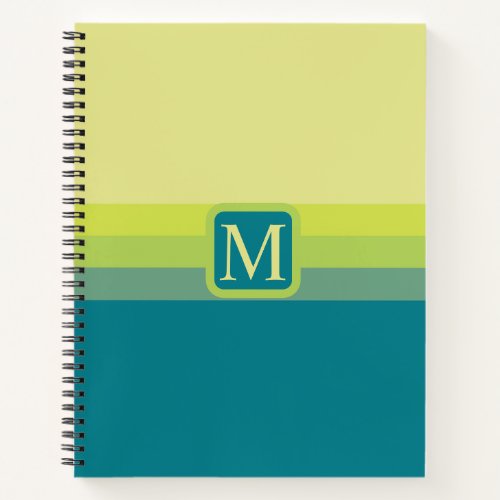 Custom Lime Yellow Teal Green Blue Color Block Notebook