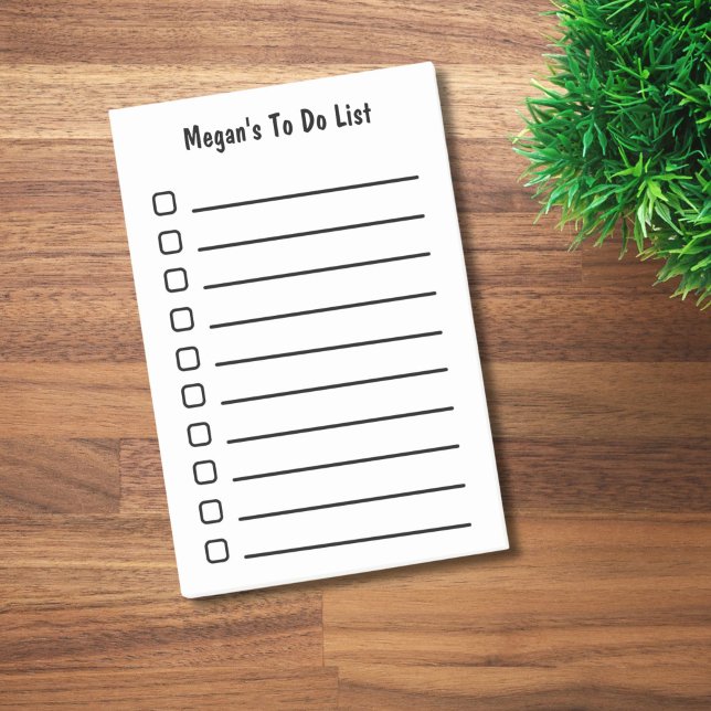 Custom Lined To Do List Minimalist Post-it Notes (Personalized to do list notepad.)