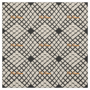 Custom Linen Black Abstract Checked Pattern Fabric