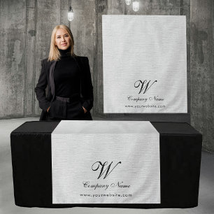 Custom Linen Business Table Runner Banner Script Tapestry