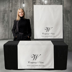 Custom Linen Business Table Runner Banner Script Tapestry