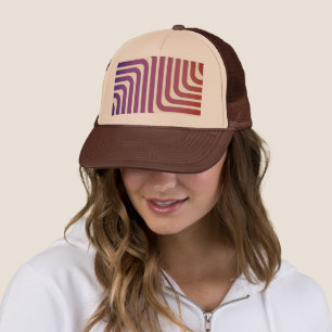 Custom Lines Logo Printed Tan and Brown Accessorie Trucker Hat