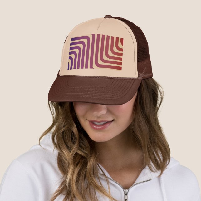 Custom Lines Logo Printed Tan and Brown Accessorie Trucker Hat (In Situ)