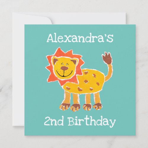 Custom Lion Collage Print Birthday Invitation