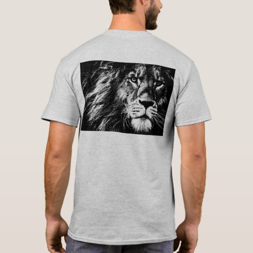 Custom Lion Face Back Side Print Template Mens T_Shirt