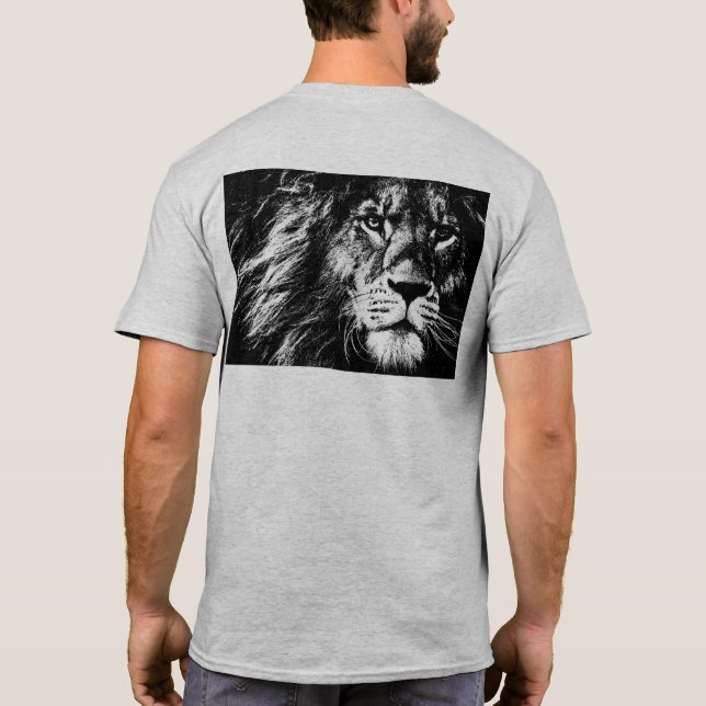 Custom Lion Face Back Side Print Template Mens T-Shirt (Back)