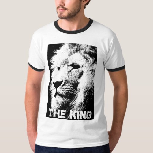 Custom Lion Face Mens Template Elegant Modern T_Shirt
