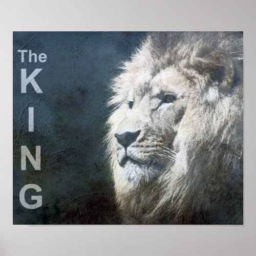 Custom Lion Template Nature Animal Photo The King Poster