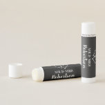 Custom lip balm party favor gift for wedding guest<br><div class="desc">Custom lip balm party favor gift for wedding guest. Double heart logo lipbalm sticks in fun flavors. Personalized design with classy icon and handlettered typography template. Add your own unique name, funny quote or slogan. Luxury thank you give away idea for glamorous wedding guests, friends, family, bridal crew, bride's entourage,...</div>