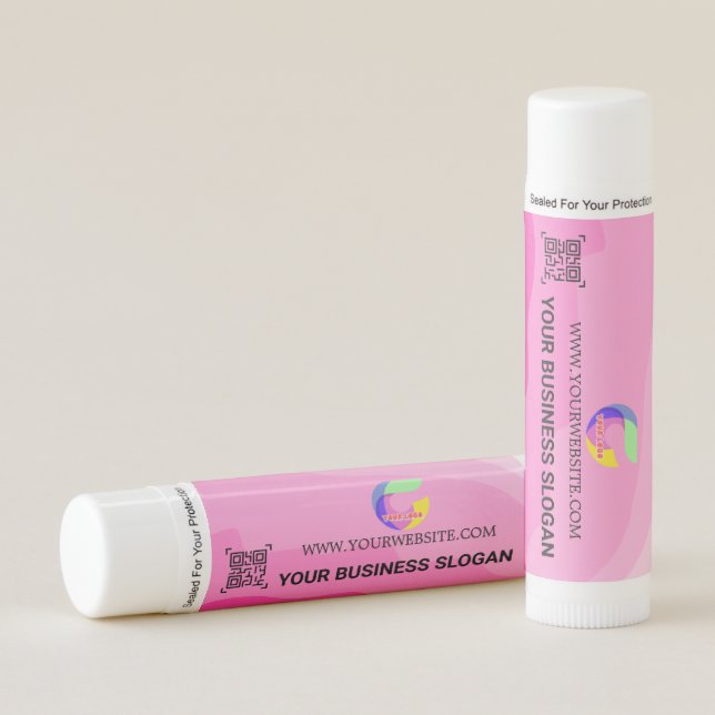 Custom Lip Balm with Company Logo with QR code (Front)