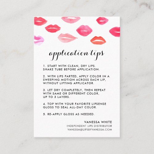 Custom Lip Product Distributor Tips  Tricks Business Card