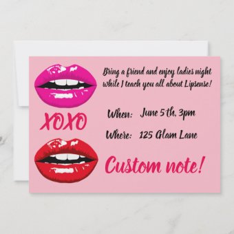 CUSTOM Lipsense Party invitation + envelopes | Zazzle