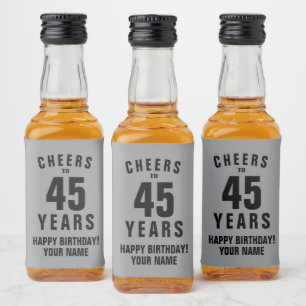 Custom Liquor Bottle Label for 45th Birthday party