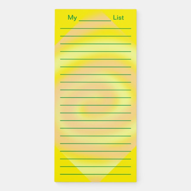 Custom list yellow orange swirl notepads (Front)