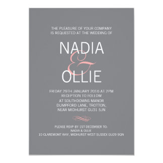 Pink And Gray Wedding Invitations Announcements Zazzle Custom Listing Wedding Invitation