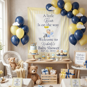 Custom Little Bear Baby Shower Backdrop Banner