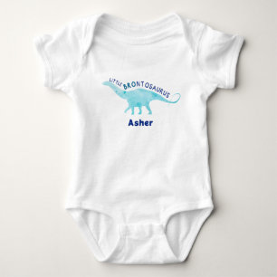 Custom Little Brontosaurus Dinosaur Baby Brother Bodysuit
