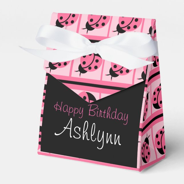 Custom "Little Lady Bug" Favor Box (Front Side)