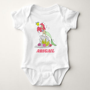 Custom Little Mermaid Ariel & Flounder T-Shirt Baby Bodysuit