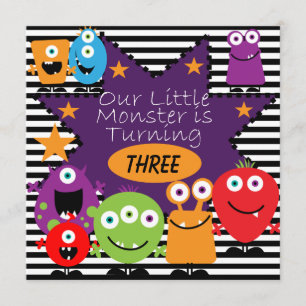 Custom Little Monster Birthday Invites