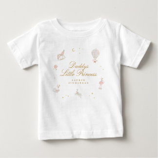 Custom Little Princess Cute Pink Girl Fairytale Baby T-Shirt