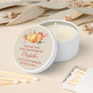 Custom Little Pumpkin Baby Shower  Mini Candle Favors