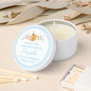 Custom Little Pumpkin Boy Baby Shower  Mini Candle Favors