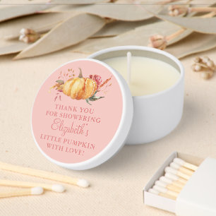 Custom Little Pumpkin Girl Baby Shower  Mini Candle Favors