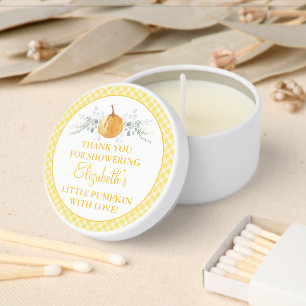 Custom Little Pumpkin Neutral Baby Shower  Mini Candle Favors