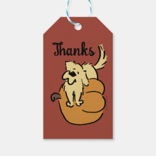 Custom Little Pumpkin Puppy Cute Fall Thank You Gift Tags