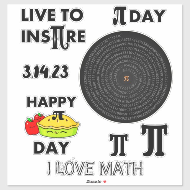 Custom Live to InsPIre PI Day Teacher Student SET Sticker (Sheet)
