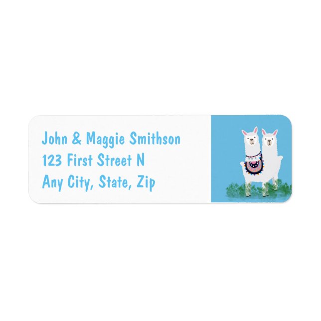 Custom Llama Cute Animal Art Label (Front)