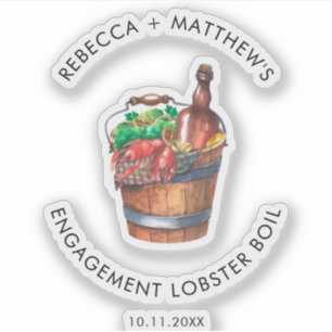 Custom Lobster Boil Engagement Party Sticker