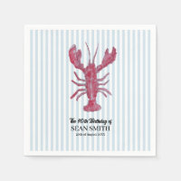 Custom Lobster Boil Nautical Blue Stripe