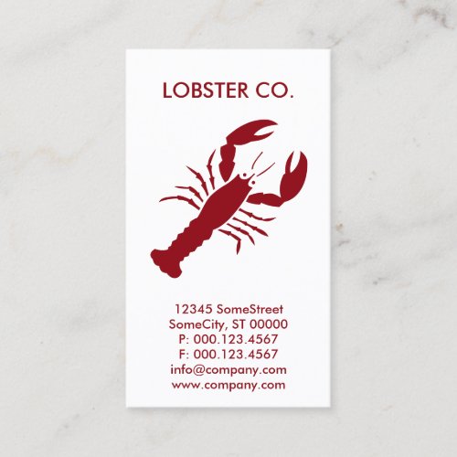custom lobster company business card