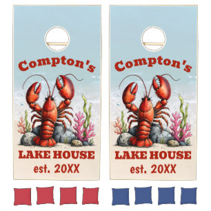 Custom Lobster Lake House Cornhole Set