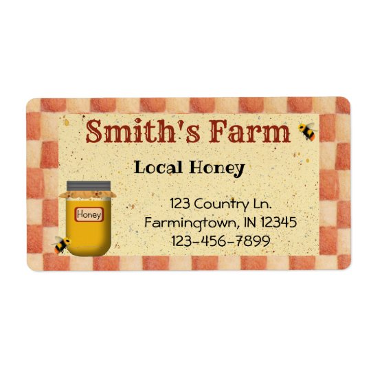 Custom Local Honey Label | Zazzle.com