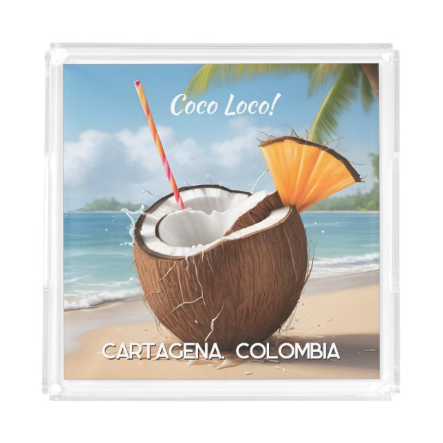 Custom Location Coco Loco Acrylic Tray (Front)
