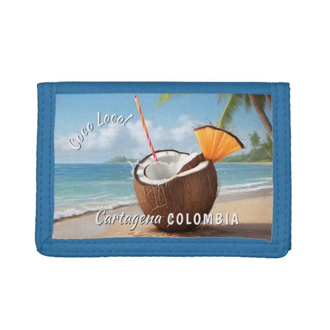 Custom Location Coco Loco Trifold Wallet (Front)