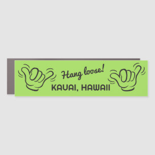 Custom Location & Color Shaka Car Magnet