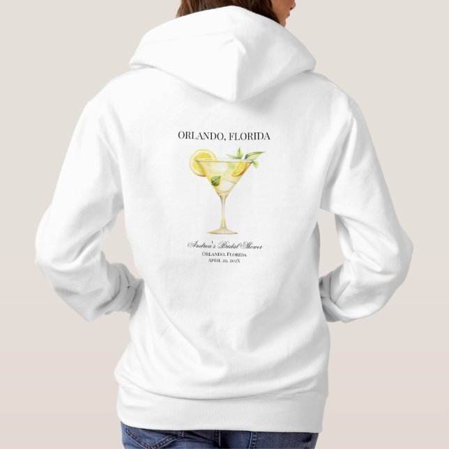 Custom Location Lemon Cocktail Wedding Party Hoodie (Back)