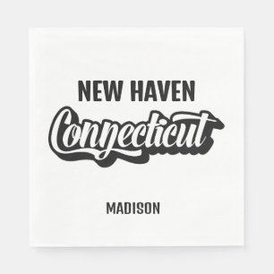 Custom Location & Name Connecticut Napkins