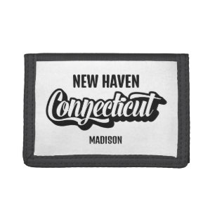 Custom Location & Name Connecticut Tri-fold Wallet