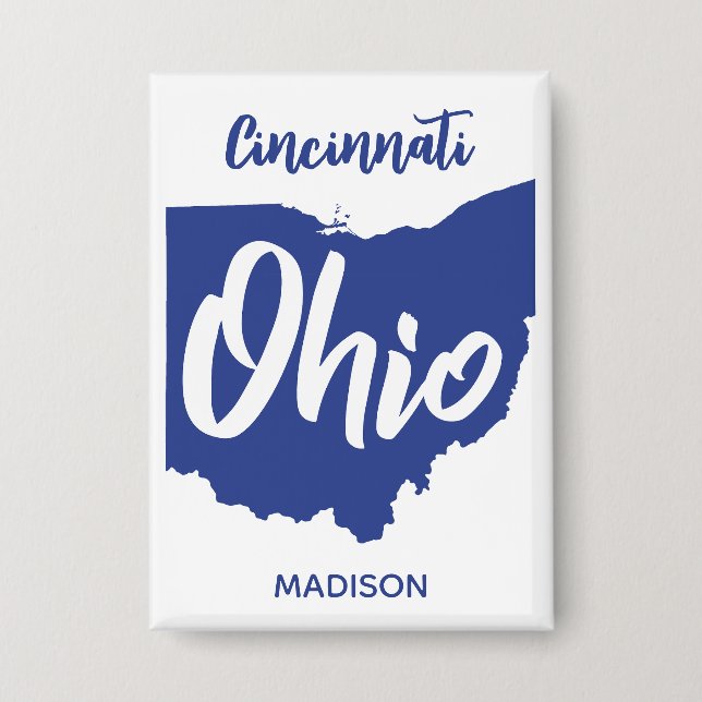 Custom Location & Name Ohio Button (Front)
